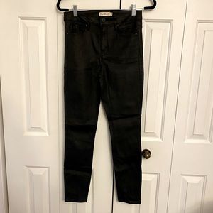 Black Coated Jean Leggings
